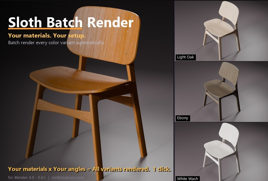 Sloth Batch Render — Batch render every product colour variant — automatically