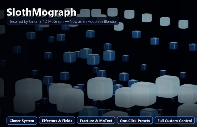 Slothmograph — Inspired by Cinema 4D MoGraph — now as an addon in Blender